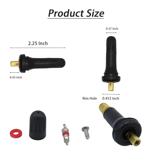 50Pcs TPMS 20008 Tire Valve Stem,with 1Pc Screwdriver,Rubber Snap-in Tire Pressure Sensor Valve stem Replacement for Buick Lincoln GMC,Chevrolet,Cadillac,Chrysler,Jeep,Ram,Dodge,Ford,Subaru