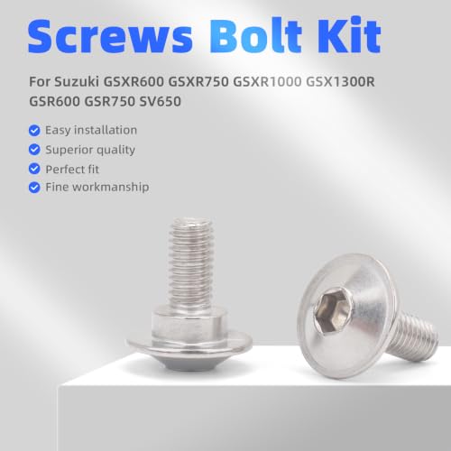 M5 Stainless Fairing Bolt Kit for Suzuki GSX-R 600/750 / 1000, GSX-1300R - size: M5 x 12.5