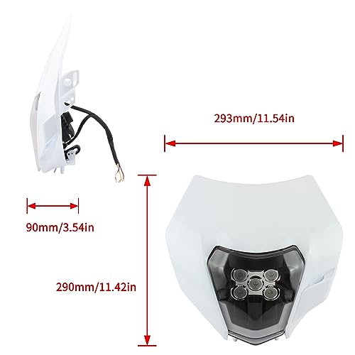 Dirt Bike LED Headlight,Universal Motorcycle Head Lamp Kit Compatible With Motocross Pit Bike Enduro ATV Supermoto 150 250 350 450 500 SX XCW EXC SXF XC SMC R 690(White) - color: 16-5LED White