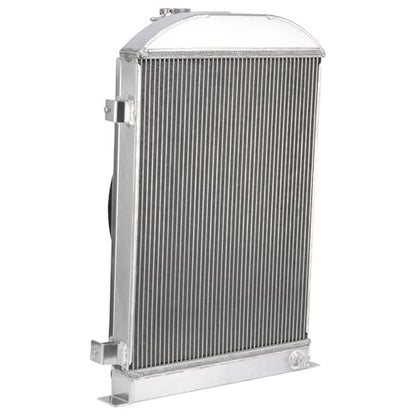 Radiator,4 Row Aluminum Radiator with Shroud Fan for 1930-1931 Ford Model A Base Flathead V8, Automotive Radiator Replacement for 1930 1931
