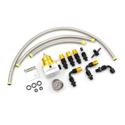 Universal EFI Fuel Pressure Regulator Kit with 0-160psi Fuel Pressure Gauge - color: GLOD