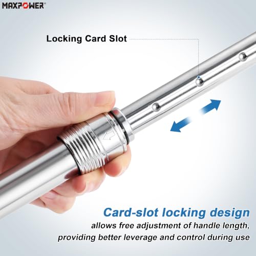 MAXPOWER 3/8" Dr Flex Head Socket Wrench, Extendable 11.6"- 17.1, Soft Grip - size: 3/8"