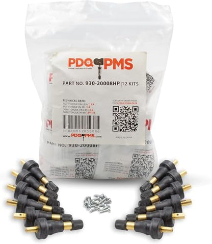 Wheel Accessories Parts PDQ Brand TPMS 12 PC OEM Sensor Service Kit Snap-in Tire Rubber Valve Stems Compatible High Pressure Fits 2017+ Ford F350 2020+ Transit 350 HD - size: 12 PC - Black, style: GM Ford 3/4 & 1 Ton