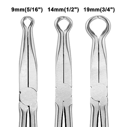 Mayouko 3PCS 11" Long Reach Hose Grip Pliers Set, 5/16 Inch, 1/2 Inch, 3/4 Inch Ring Nose Hose Gripper Pliers Kit, Carbon Steel Offset Spark Plug Boot Removal Pliers for Narrow Space - style: 3PCS