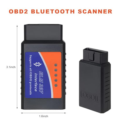 ELM327 OBD2 Bluetooth Adapter, OBDII Bluetooth Scanner Car Code Reader Reset Adapter, ELM327 Fault Diagnostic Scan Tool Compatible with OBD2 Vehicles, Car Accessories