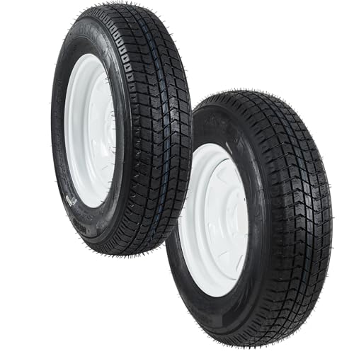 Garvee 2-Pack Trailer Tires On Rim ST205/75D15, Set of 2 - size: ST205/75D15, style: 5 Lug