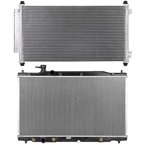 13031 Radiator with 3599 Condenser Fit for Honda CR-V 2.4L 2007-2009 Aluminum Radiator