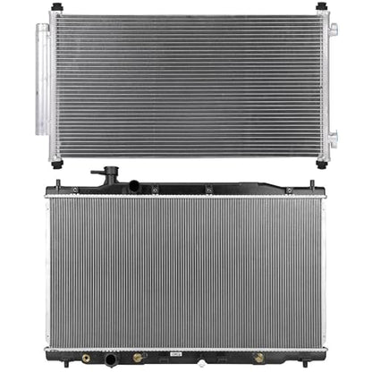 13031 Radiator with 3599 Condenser Fit for Honda CR-V 2.4L 2007-2009 Aluminum Radiator