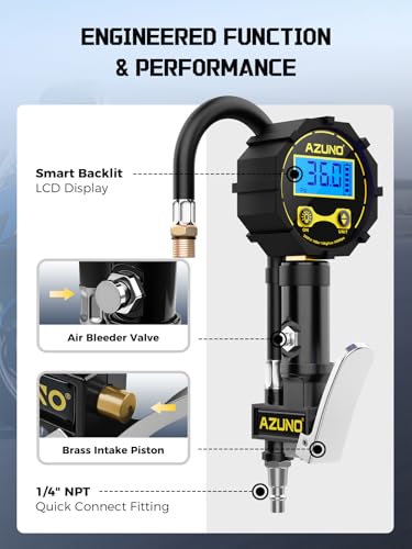 Presta Valve Adapter with Pressure Gauge, 200 PSI Bike Tire Inflator - size: Digital Upgraded