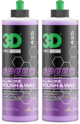 3D Speed All-In-One Polish & Wax – Scratch & Swirl Remover, Clear Coat Safe Paint Sealant – High Gloss Finish, Easy Application – 16oz – Made in USA (Pack of 2) - size: 16 Fl Oz (Pack of 2)