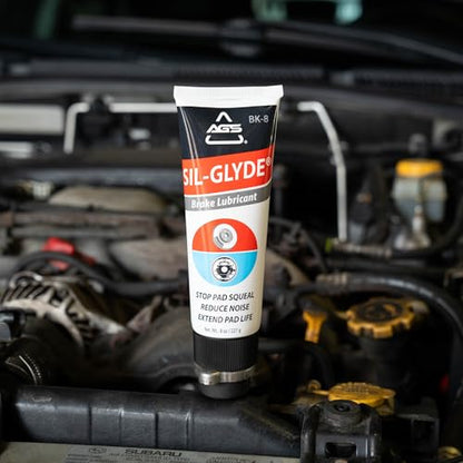 AGS Automotive Solutions SIL-Glyde Brake Lubricant – 8 oz Tube, Heat Resistant, Rust & Corrosion Protection, Moisture-Proof Brake Grease - size: 8oz