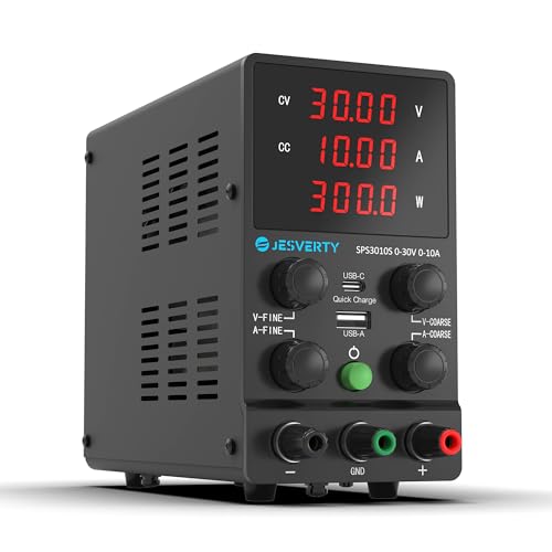 DC Power Supply Variable, 0-32V 0-10A Adjustable Switching DC Regulated Bench Power Supply with 20W USB & Type-C Quick-Charge, Encoder Knob, Reverse Polarity Protection - SPS-3010S - color: SPS-S(Encoder Knob), size: 30V 10A