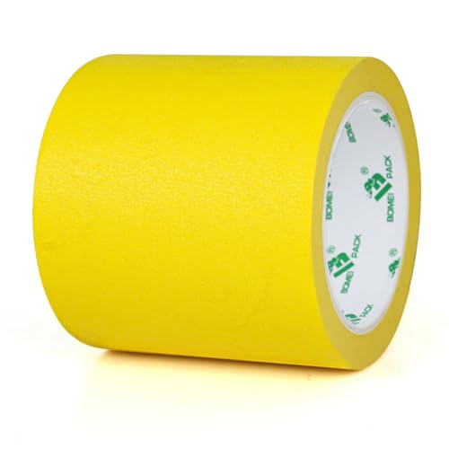 BOMEI PACK Wide Yellow Painters Tape 4 Inches x 30 Yards, 3D Tape, 3D Printing Tape for Laser Cutting, 21-Day Clean Removal Wide Masking Tape - color: Yellow