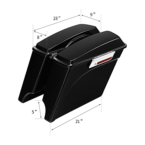 TCMT 5" Stretched Saddlebags Smoke Lens Rear Fender Fit For Harley Touring Road King Electra Glide Street Glide Road Glide Ultra 2009-2013 - color: Rear Fender Smoke Lens, size: 5" Stretched Saddlebags(Chrome Latches)