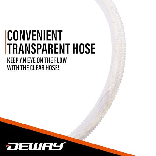 DEWAY Fuel Transfer Pump, Auto Stop, Gas Can Pump, 51" Hose, 4 AA, 3.2 GPM - style: Auto-Stop