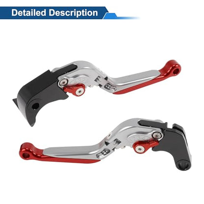 Short/Long Brake Clutch Lever for Suzuki GSXR600 2006-25 Titanium - color: Titanium Handle Red End