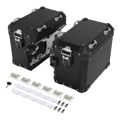TCT-MOTORPARTS 48L Black Saddlebags Panniers Side Case Luggage Bag Fits for BMW R1200GS R1250GS - color: Black Saddlebags (48L)