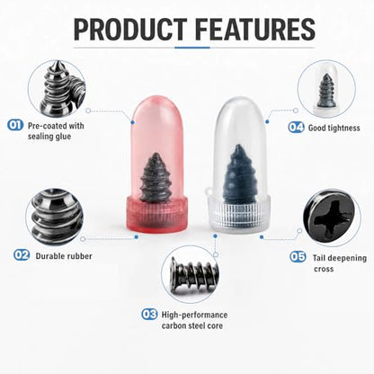 300 PCS Tire Repair Rubber Nail, 2 Size Vacuum Tire Plugs Kit - size: 300PCS