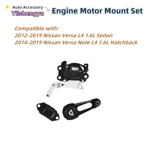 Engine Motor Mount Kit for Nissan Versa 2012-2019 - size: Nissan Versa 2012-2019 L4 1.6L Sedan