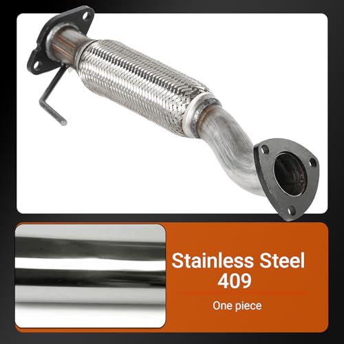100% Stainless Steel Front Exhaust Flex Pipe 52455 - size: for 05-06 Tribute 2.3L 05-08 Escape 2.3L