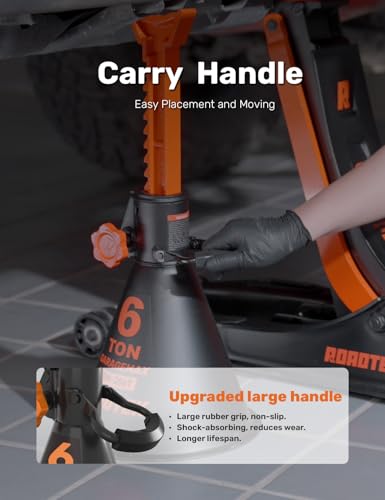 Jack Stands 6 Ton with Double Locking, Heavy Duty Car Jack Stands, 1 Pair - size: 6 Ton | Standard
