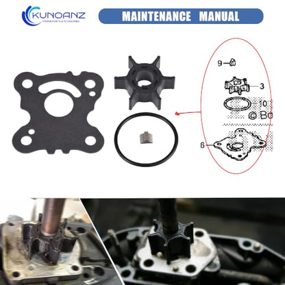 06192-ZW9-000 Water Pump Impeller Kit for Honda 8-20 HP - size: BFP8/9.9/15 BD15/20 BF20