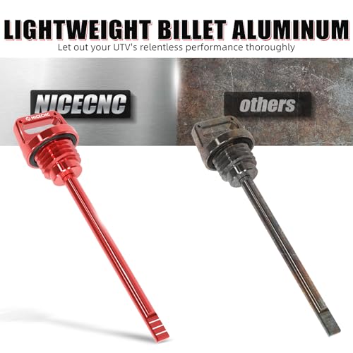 NICECNC Oil Dipstick with Holes Red,T6 Aluminum - color: red