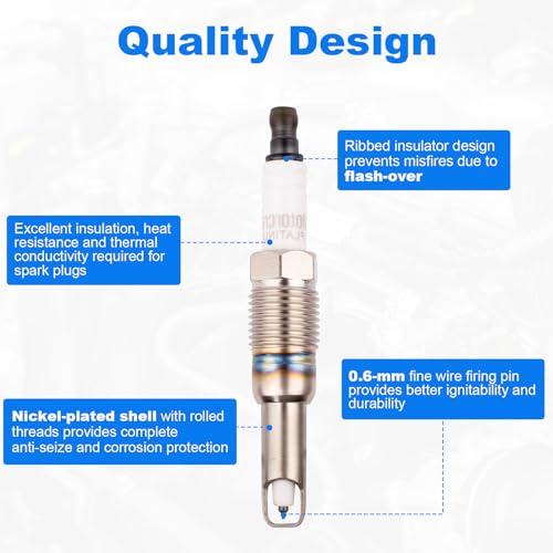 SP546 Spark Plugs Compatibile with Ford Expedition for F-150 F-250 Super Duty for F-350 Super Duty for Lincoln Mark LT for Navigator, 5.4L 6.8L V8 V10 Engine Replacement for SP421 SP515 - style: SP546