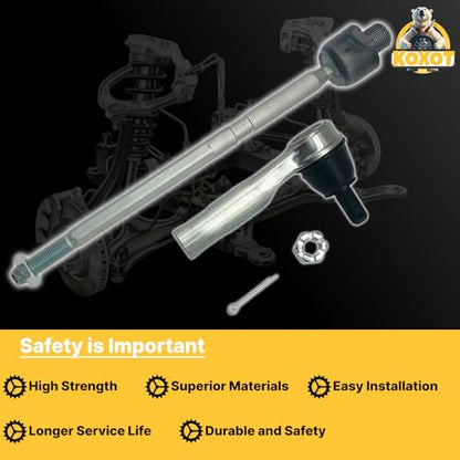 4pcs Front Inner & Outer Tie Rod Ends Kit Fit for Honda CR-V 2007 2008 2009 2010 2011 (Japan Built Models (1st Vin Digit J)) | ES800510 EV800689 - size: EV800689 X2 ES800510 X2