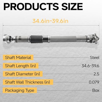 Front Drive Shaft Fit For Jeep Wrangler 2012-2017 3.6L 4WD # 52123551AA, 52123909AA - size: 52123551AA; Front; 34.57in - 39.57in