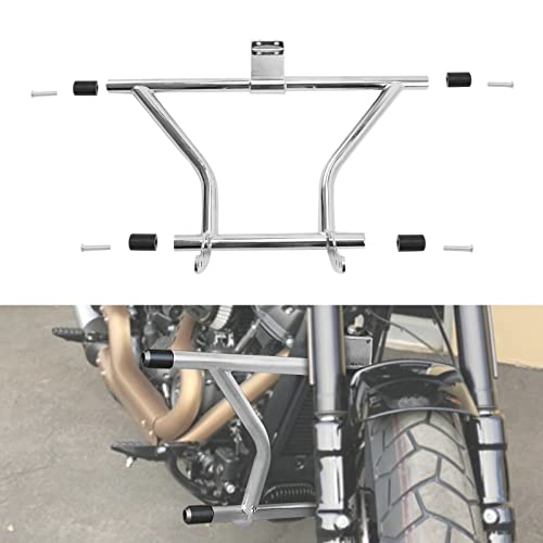 TCMT Engine Guard Crash Bar Fit for Harley Forward Control Models Fat Bob Fat Boy Heritage Classic Low Rider Street Bob 2018-2024 Softail Slim Sport Glide 2018-2021 Deluxe Breakout 2018-2020 - color: Style C Chrome((Fit For Forward Control))