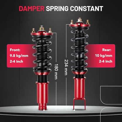 BDFHYK 4PCS Coilovers Compatible with Honda Civic/CRX (ED/EG/EJ/EH/EM/EE) 1989-2000, Adjustable Height Coilovers Suspension Kit Lowering Kit Compatible with Acura Integra 1994-2001 - style: Honda Civic 1988-2000