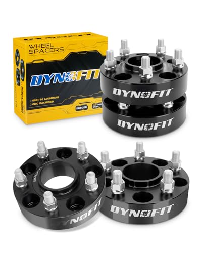 dynofit 1.5" Wheel Spacers for Je/ep JL JT WK WL, 5x5(5x127) HubCentric 71.5mm Thread M14x1.5 for 2018-2026 Wrangle, 2011-2026 Grand Cherokee, 2019-2026 Gladiator, 4 Pcs Forged Aluminum Spacers - size: 1.5 inch - M14x1.5 Studs