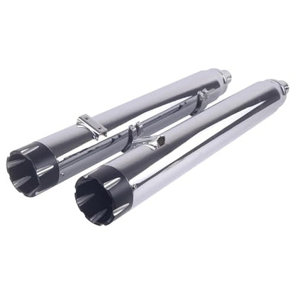 SHARKROAD 4" Slip On Mufflers for 2014-UP Indian Partial Models - color: 4" Chrome