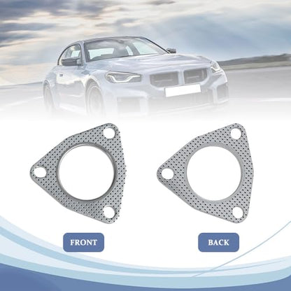 2PCS Car Exhaust Pipe Gasket, 3" 3-Bolt Exhaust Flange Gasket with High Sealing, Multifunctional Manifold/Header/Muffler/Catalytic Converter Gaskets, Auto Accessories for Most Cars (3inch) - color: 3inch