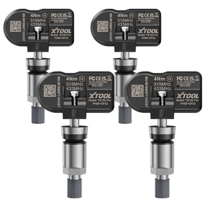 TPMS Sensors Set of 4: XTOOL TS100 Pro, 315/433MHz Tire Pressure Sensor