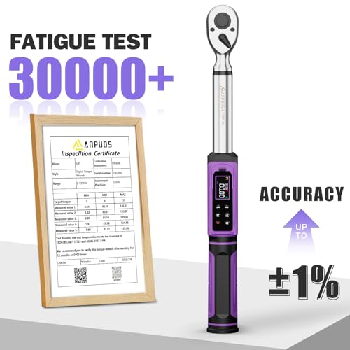 ANPUDS Digital Torque Wrench 3/8 Drive, 1.5-99.6 Ft-lb, ±1% Accuracy