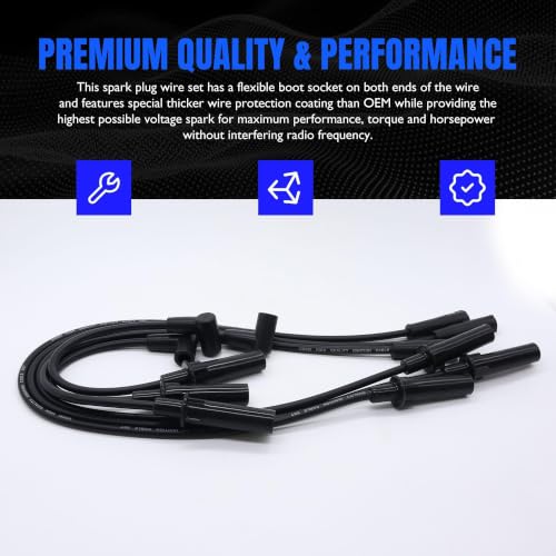 7733 Ignition Spark Plug Wires Set of 6 Replace 68017712AB - style: 7733