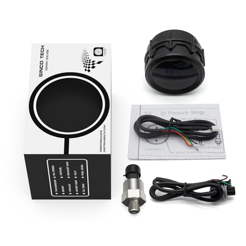 Car Digital Oil Pressure Gauge 52mm Blue LED Automobile Meter… (Oil Press Gauge(New Sensor)) - style: Oil Press Gauge(New sensor)