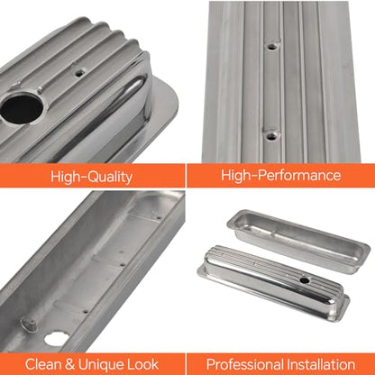 Valve Covers Short Polished Finned Center Bolt - color: Polish, size: SBC 87-97