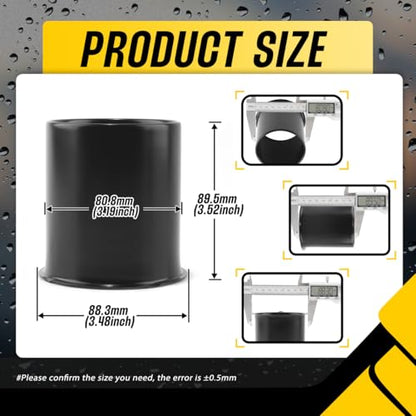 2Pcs 3.19" Stainless Trailer Wheel Center Caps, 3.52" H Matte Black - color: Matte Black, size: 3.19" Hub 3.52"H