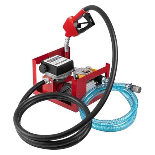 SmarketBuy Electric Diesel Fuel Pump 110V, 550W Electric Fuel Transfer Pump 16 GPM Self-Priming Diesel Fuel Pump Kit with Display Meter, Nozzle & 2 Hoses - style: AC 110V 550W