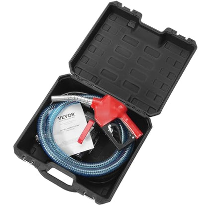 VEVOR Fuel Transfer Pump, 12V DC 10 GPM 1/4 HP, Portable Electric Diesel Transfer Pump with Automatic Shut-Off Fuel Nozzle, High Flow, Long Inlet & Outlet Hose for Diesel, Kerosene, Transformer Fuel - size: 12V 10GPM with Carry Case