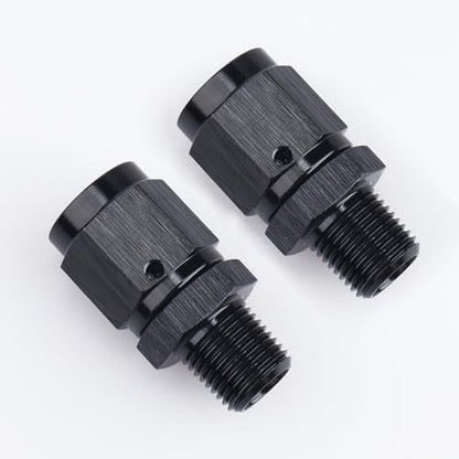 AC PERFORMANCE -4 AN Female to 1/8" NPT Male Swivel Fitting Aluminum 2PCS - color: Black, size: 4AN to 1/8 NPT - 2PCS