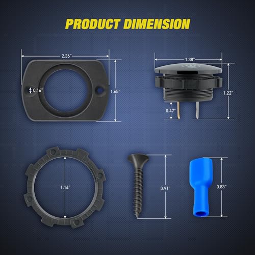 Nilight 12V LED Display Voltmeter with Touch Switch Waterproof - color: Blue w/Touch Switch