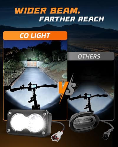 CO LIGHT Headlight Kit 3INCH White 6000-6500K Spot Flood Light for Sur-Ron Segway X260 Talaria Sting MX4 MX5 Dirtbike Motorcycle Front Headlamp with Blue Light Switch - color: White