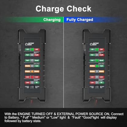 Car 12V 24V Battery and Alternator Tester Automotive, Load Tester - color: Black + Orange