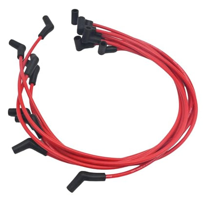 8mm 8Pcs Spark Plug Wire Set with 45-Degree Boot Replacement for Chevy Big Block BBC 366 396 427 454 502 HEI 1965-1985 Replacement for GMC All Models