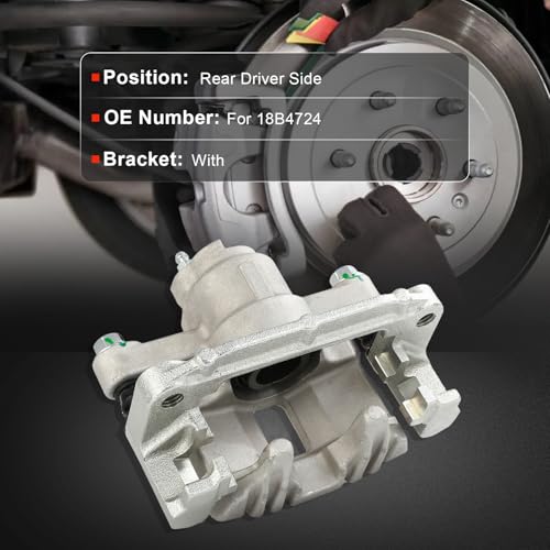 cciyu Rear Left Disc Brake Caliper Assembly w/Bracket 18B4724 - size: Rear Left[18B4724]