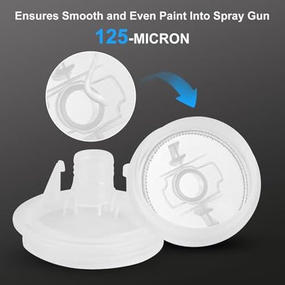 Mini Disposable Paint Mixing Cups 6 Ounce(165ml) with Lid, 30 Pack Paint Cup,125-Micron Filter, 2 Hard Cup with Retainer Ring, 20 Plugs, 1 Stirrer, 1 Seal Tape,10 Paint Strainers Paper Cone